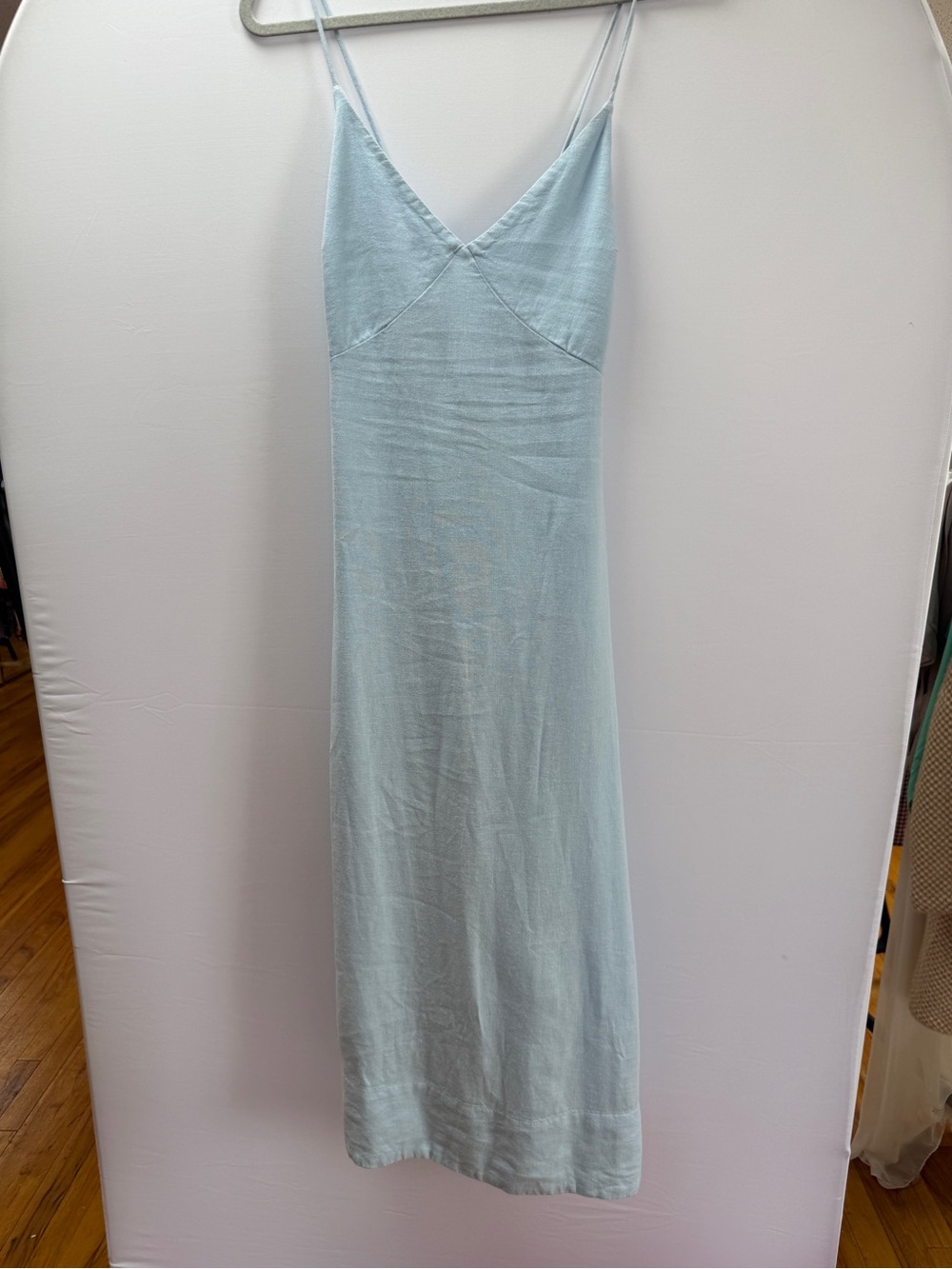Free People Pale Blue Slip Midi Dress